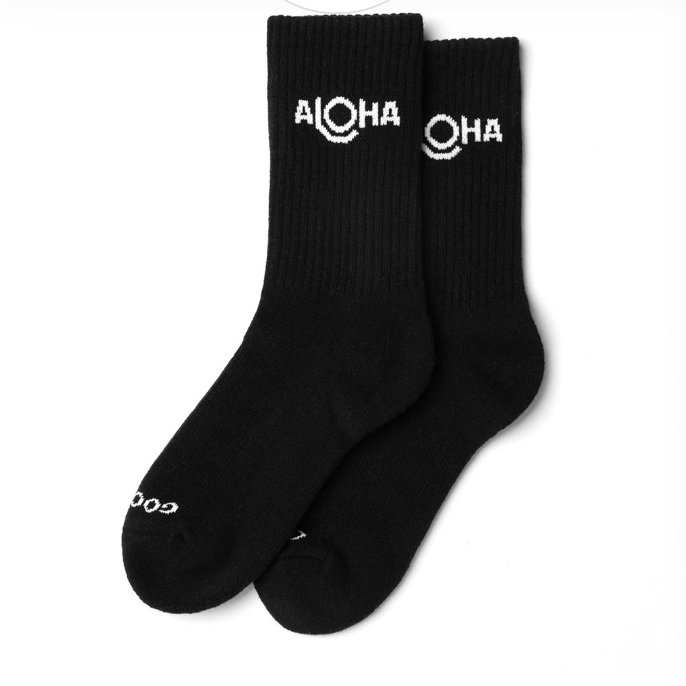 ALOHA Collection Crew Socks Black OS
